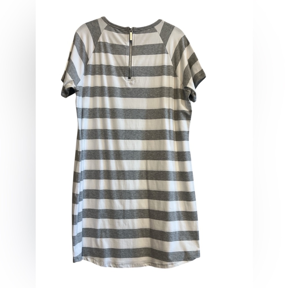 MICHAEL Michael Kors Gray And White T-Shirt Dress Size Large - Picture 5 of 7